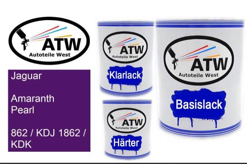 Jaguar, Amaranth Pearl, 862 / KDJ 1862 / KDK: 1L Lackdose + 1L Klarlack + 500ml Härter - Set, von ATW Autoteile West.